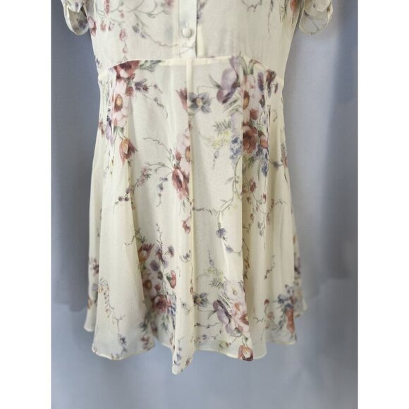 LoveShackFancy Cora Cream Floral Boho Mini Dress $425 - Picture 5 of 14